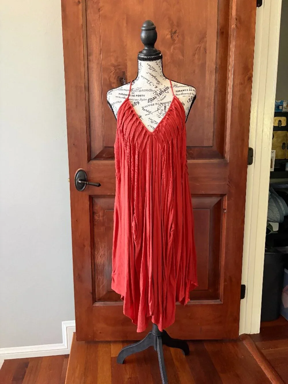 Free People NWT Terra Cotta Halter Swing Dress Size Large - Picture 3 of 6